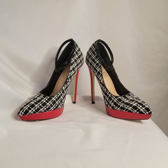 MADISON ASHLEE Heels; Black/Red; Size 9 - Picture 2 of 8